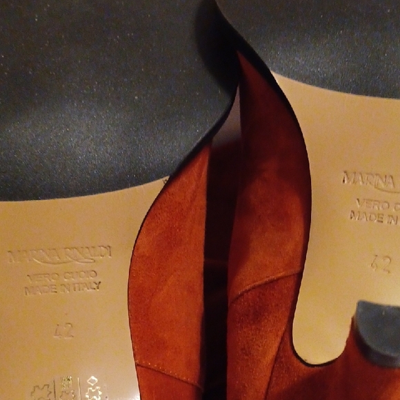 Marina Rinaldi Orange Suede Ankle Boots - Picture 12 of 15